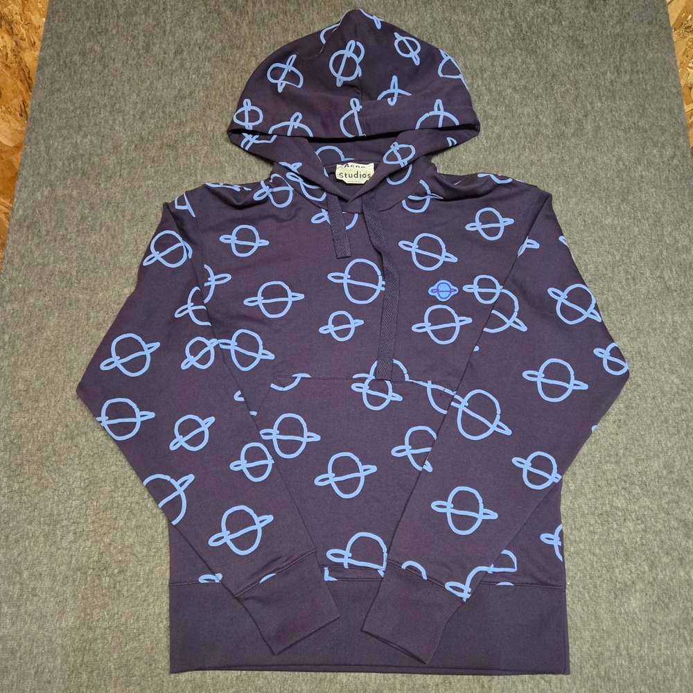 Acne Studios Fellis Planets Hoodie Mens S Purple Blue All Over Print Portugal